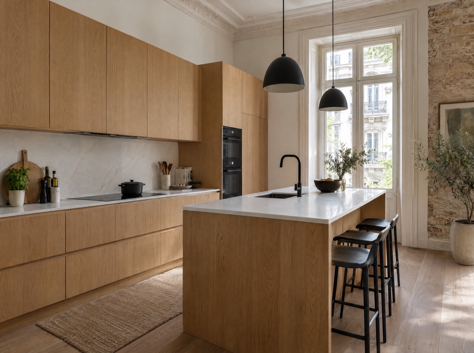 Moderne Küche in einer sanierten Altbauwohnung
